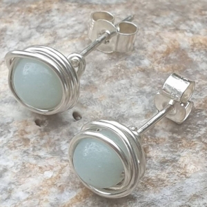 Calm - Amazonite Gemstone Stud Earrings